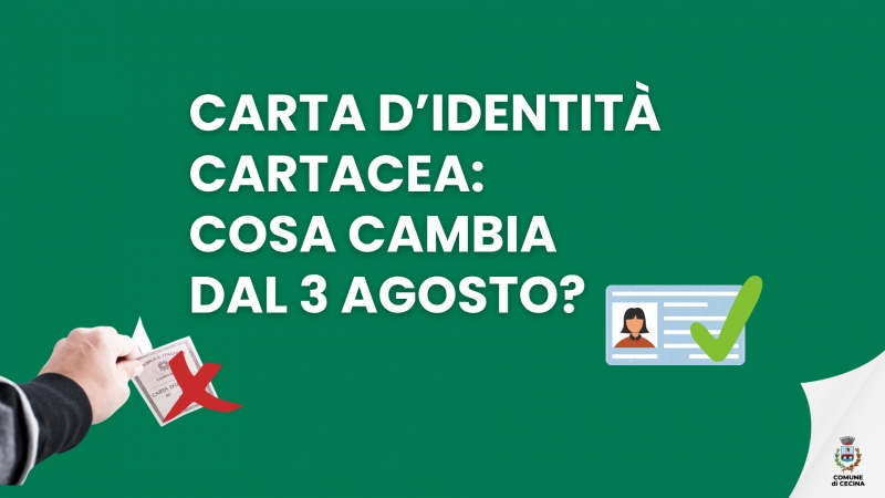 Carta d�identit� cartacea: dal 3 agosto 2026 nuove regole sulla validit�