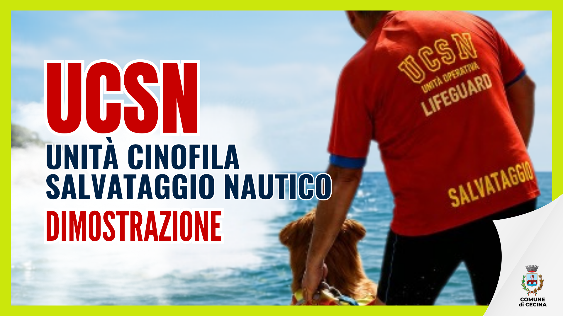 Dimostrazione di salvataggio in mare con unit� cinofila UCSN